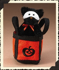 LIL' BOO CAT IN PUMPKIN BAG-BOYDS MINI HALLOWEEN KITTY CAT #904473 *