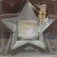 Silver Star Frame with Bear Ornament-Boyds Bears Ornament #257608