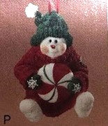 Peppermint Snow Dooodes-Boyds Bears Snowman Ornament #25062