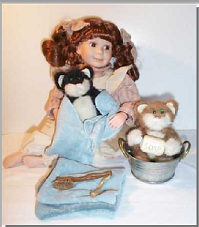Wendy...Wash Day-Boyds Bears Doll and Kitties #4909 BBC LE