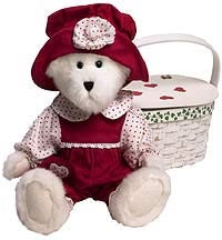 ANITA LOTSALOVE WITH BASKET-BOYDS VALENTINES BEARS #C01899 QVC EXCLUSIVE