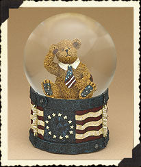 Yankee Doodlebear...Stars & Stripes Forever-Boyds Bears Musical Water Globe #270572