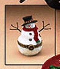 Burt Bundleup W/ Chilly McNibble-Boyds Bears Snowman Treasure Box #392165 ***Hard to Find***