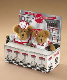 COCA-COLA SODA FOUNTAIN ORNAMENT SET-BOYDS BEARS COKE SET #901112