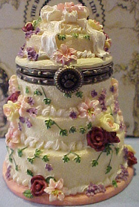 Forever Love Wedding Cake with Bride & Groom-Boyds Bears Treasure Box #392119