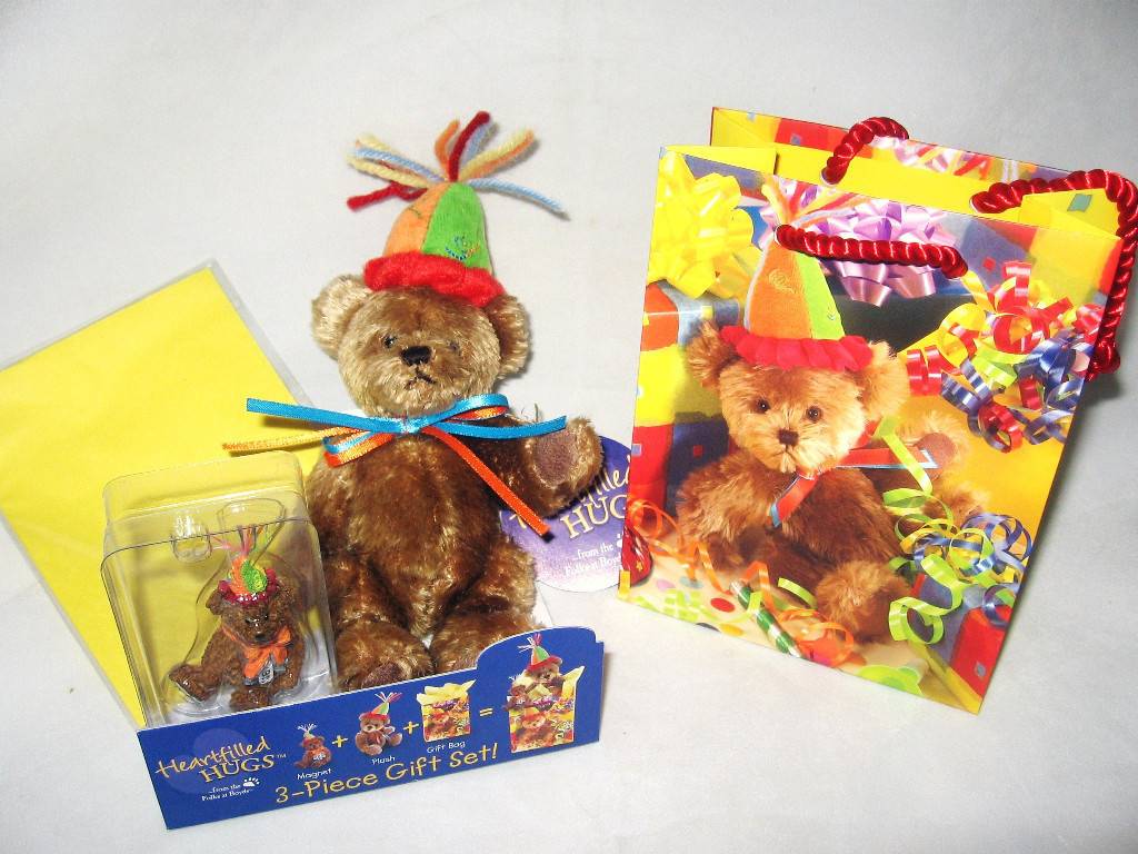 Happy B. Bearyday-Boyds Bears Heartfilled Hugs Birthday 3 Piece Gift Set #94549KR