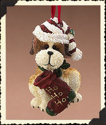 Ho Ho Ho-Boyds Bears Resin Dog Ornament #25064