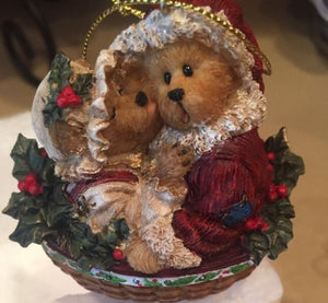 Mr. and Mrs. HollyClaus...Christmas Wishes-Boyds Bears Resin Ornament #25789LB Longaberger Exclusive ***Hard to Find***