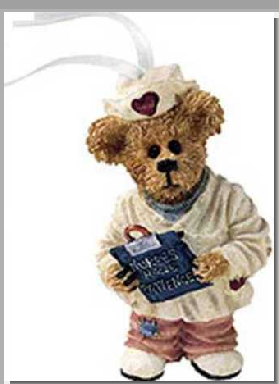 Naomi Chart Keeper...Nurses Have Patience-Boyds Bears Resin Ornament #25741