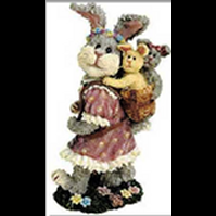 Mrs.  Twigsley with Lila & Keefer...'Nap 'Sack-Boyds Bears Bunny Rabbit Hare Resin #36712