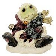 S C Ribbit...Hoppy Christmas-Boyds Bears Resin Wee Folkstone Frog #36750