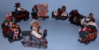 Christmas Train-Boyds Bears 9 Pc Bearstone Train Set #2484-2592