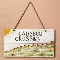 Ladybug Crossing Sign-Boyds Bears Wooden Ladybug Sign #654925 ***Hard to Find***