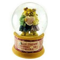 Mary and Patricia-Boyds Bears Friendship Bearstone Musical Water Globe #270620