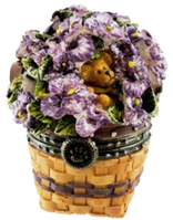Collectors Club May Series Miniature Pansy Basket with Penny-Boyds Bears Treasure Box #392189LB Longaberger Exclusive