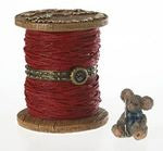 Peg's Spool of Thread with  Stitch McNibble-Boyds Bears Resin Treasure Box #4031607