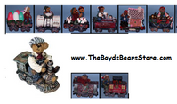 Christmas Train-Boyds Bears 9 Pc Bearstone Train Set #2484-2592