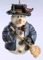 Willie with Broom-Boyds Bears Snowman Ornament #2565